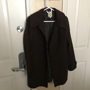 Brown winter overcoat